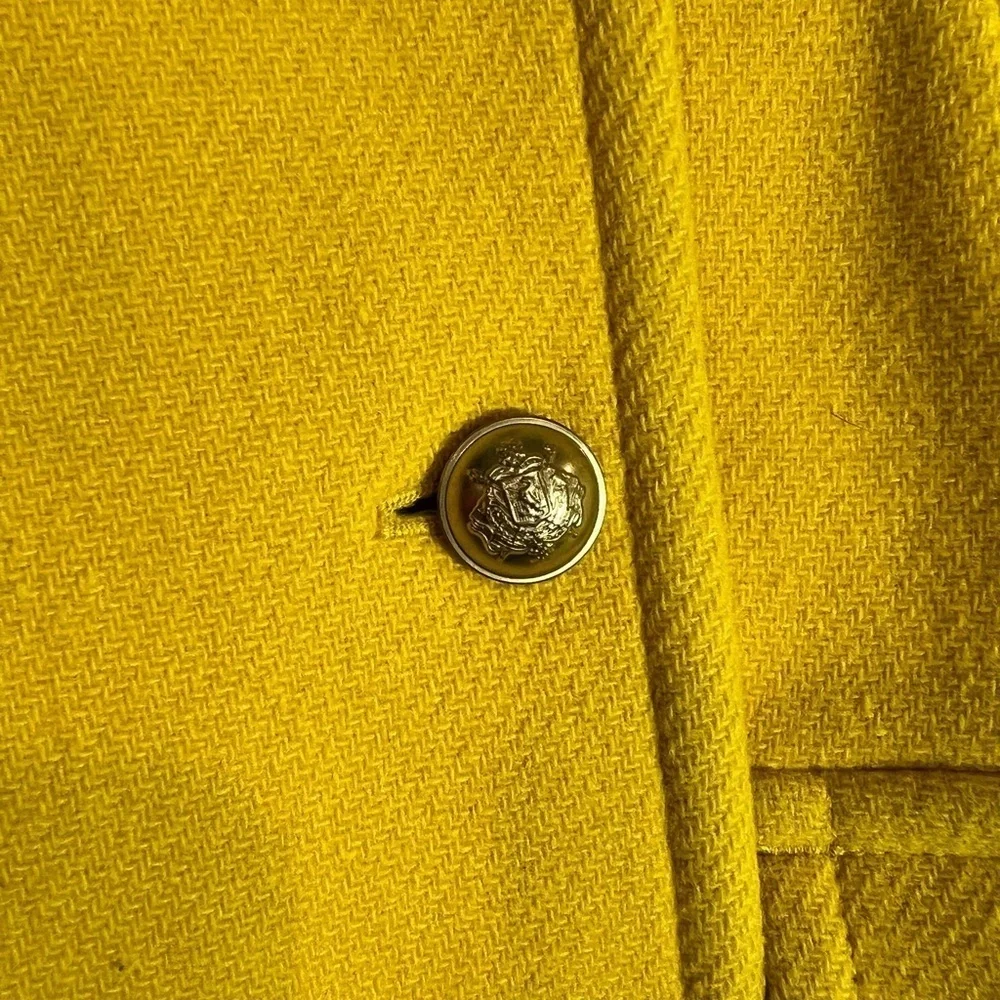 J. Crew Size 4 Stadium Cloth Nello Gori Yellow Majesty Wool Pea Coat Jacket EUC - Picture 10 of 13